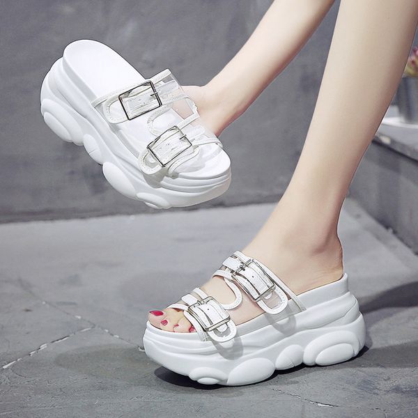 

2021 new transparent pvc women's shoes female summer chunky high fashion heels girl sandals fg4k, Black