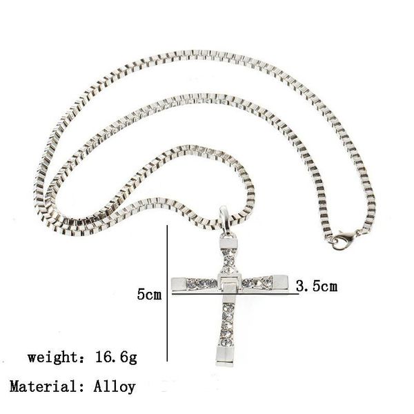 

горячий мужчина ожерелья подвески мода кино jewelry быстрый и яростный подарки кулон ожерелье торетто мужчины классический крест wmtbfh, Black;white