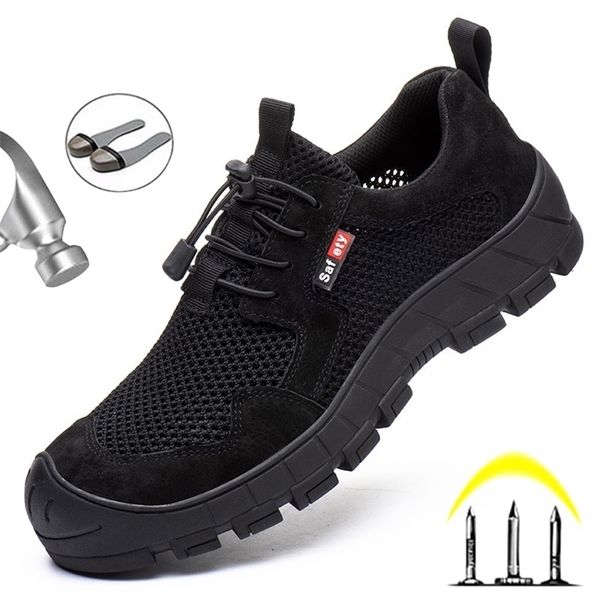 

men steel toe safety working shoes breathable work boots dropshipping 48 y200915, Black;brown