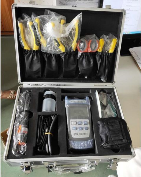

fiber optic equipment fiber-optic-tool-kit locator power-meter ftth cleaver fibra optica visual-fault cable-cutter1