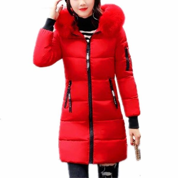 

2020 women winter parka coats glossy jacket down cotton jackets long hooded thicken patch design fashion loose chaqueta mujer, Black