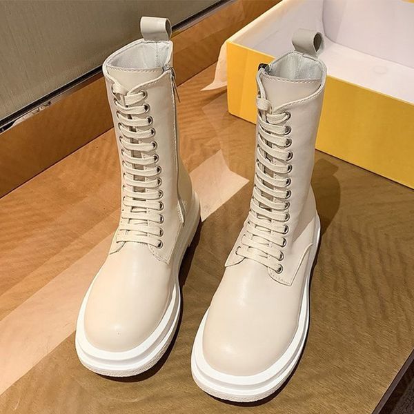 

2021 women ankle ladies shoes autumn pu leather lace up woman short boots non slip fashion botas mujer new e38g, Black