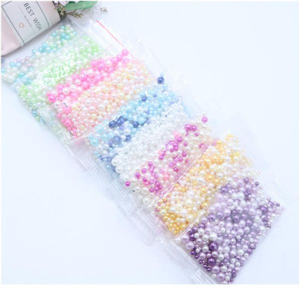 

fashion 500pcs/lot round no holes imitation pearl beads mix size random mix colors pearls beads diy crafts de bbyezn
