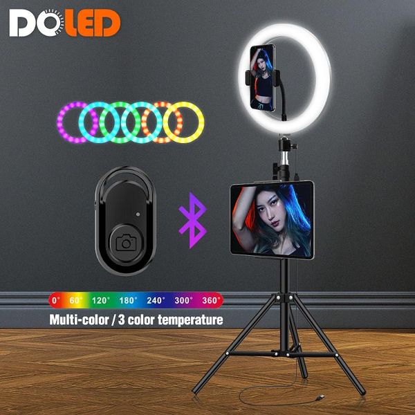 

rgb lamp ring light with tripod beauty ringlight for youtuber vlogger live stream taking selfie video p on youtube tiktok