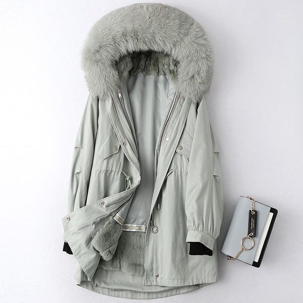 

new luxury real otter fur coat women fur hooded collar jacket female winter fashion slim long parka outerwear1, Black