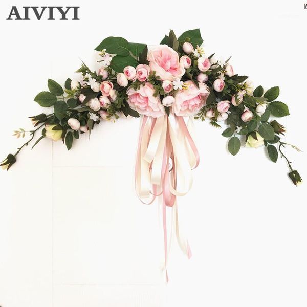 

foreign trade excellent products simulation rose floral door wreath artificial garland door lintel trim decor wedding party home1
