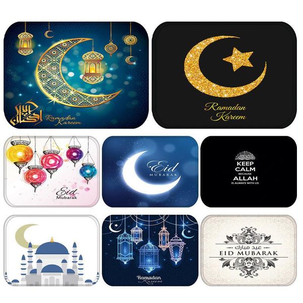 

ramadan decoration eid mubarak moon mosque bathroom mat kitchen carpet doormats anti-slip rubber floor rug for living room