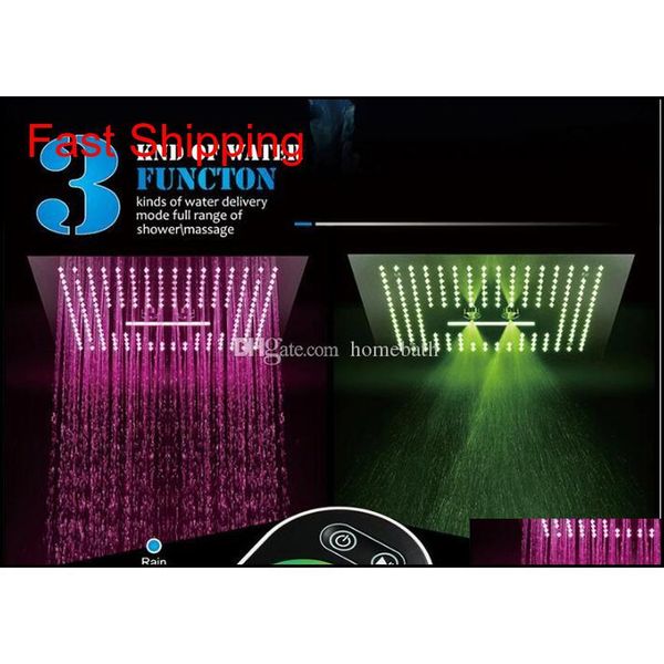 

3 functions 16 inch remote control 64 colors change led light big rainfall misty waterfall recessed ceiling mou qyltgg lyqlove