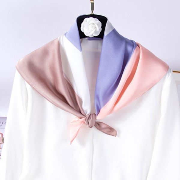 

silk scarf женщины 2020 новый искусственный шелк 70 малый квадратный шарф все-матч профессиональная печать вокруг u9, Blue;gray