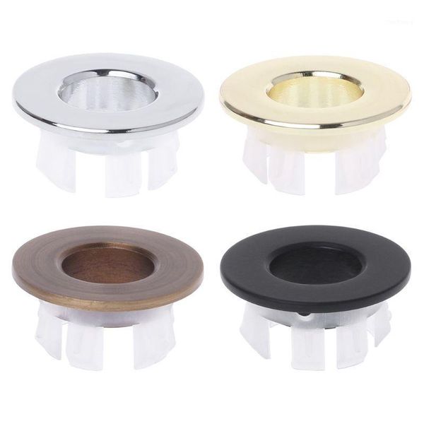 

1 pcs bathroom basin sink overflow cover six-foot round insert chrome ring hole cap1