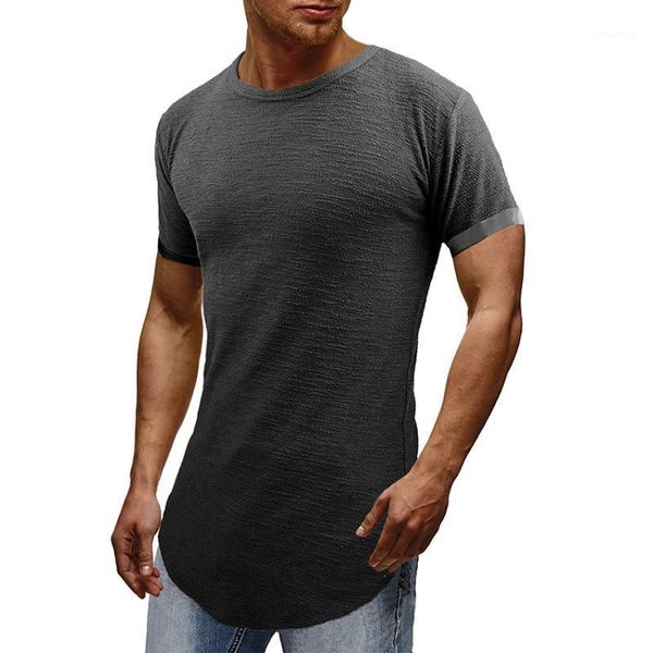 

men's stylish home t shirt male swag solid t-shirt curve hem fit slim streetwear t shirt male hipster hip hop tee1, White;black