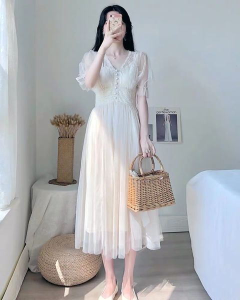 

miss solid color short sleeve dress short skirt skirt 2020 new fashion summer super fairy thin fairy chiffon dress rwrrn, Black;gray