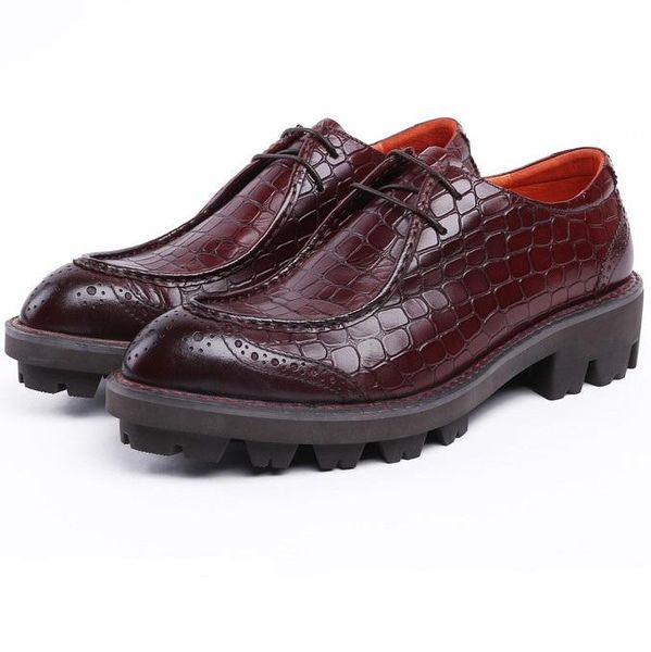 

серпантин black / brown tan платформа бизнес обувь подлинная кожа свадебная обувь мужская платье