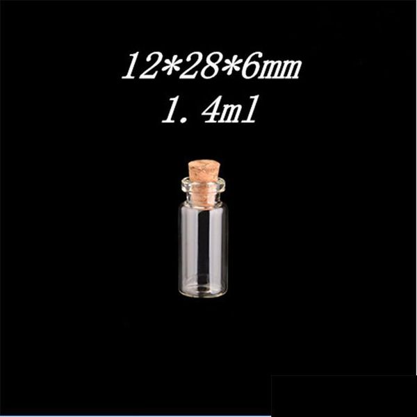 

100 pcs 1.4ml mini bayonet glass bottles with cork transparent wishing bottles dy 12x28x6 mm little gl sqccrx home_hot