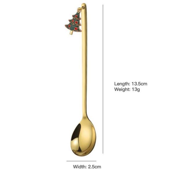 

1pc christmas spoon stainless steel christmas pendant creative stainless steel coffee spoon tableware home decorations h jllmhi
