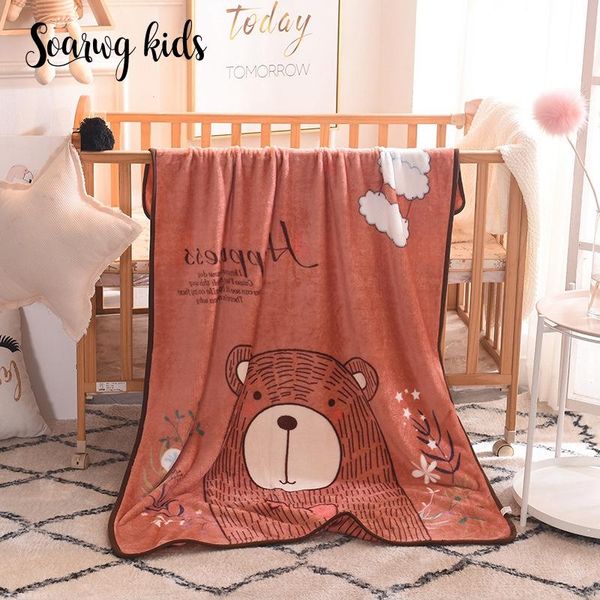 

soarwg kids newborn baby blanket infant flannel bedding soft and easy to roll swaddle baby blanket cartoon wrap