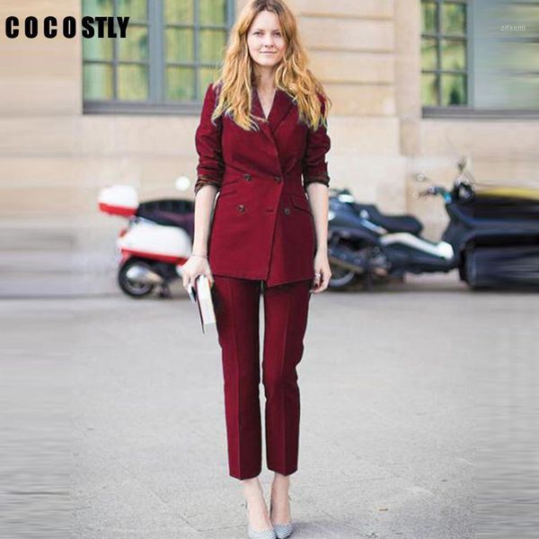 

work pant suits ol 2 piece sets double breasted striped blazer jacket & zipper trousers suit for women outfits feminino1, White;black