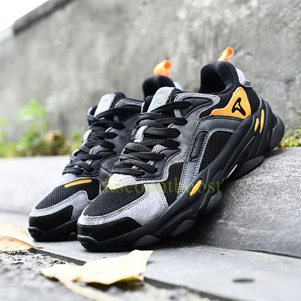 

new treeperi fashion chunky 700 reflective black grey orange running shoes us 10 eur 44 men women sneakers trainers