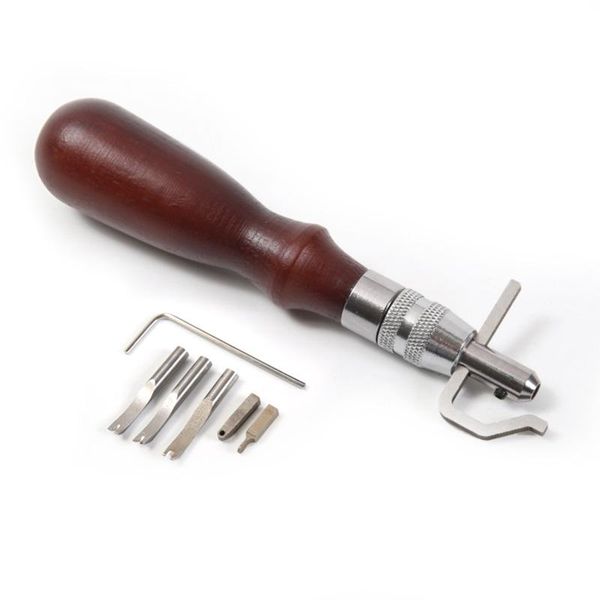 

solid adjustable stitching groover, creasing edge beveler with comfortable grip,convenient leather working tool