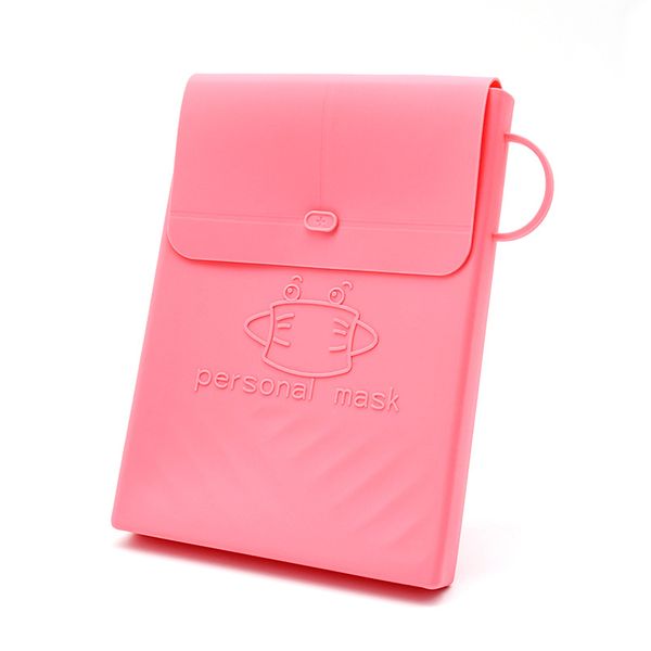 

mask clip storage bag masks case face holder silicone square blue grey mini with button security food grade 4ax f2