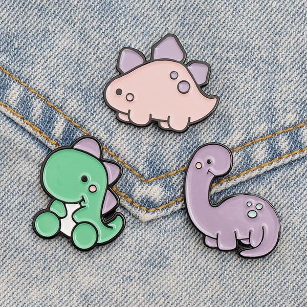 

pins, brooches cute cartoon dinosaur enamel for women men wholesale animal badges lovely lapel pins jewelry holiday party gifts, Gray