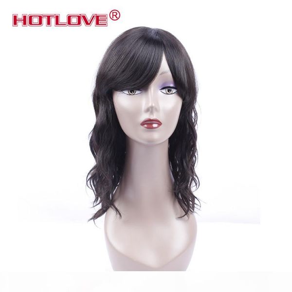 

ove brazilian natural wave human hair wigs for black women long length 18 inch virgin remy hair wigs ing, Black;brown