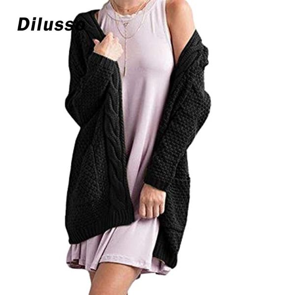 

women's jackets women winter solid coats long sleeve casual loose overcoats warm elegant ladies knitting cotton, Black;brown