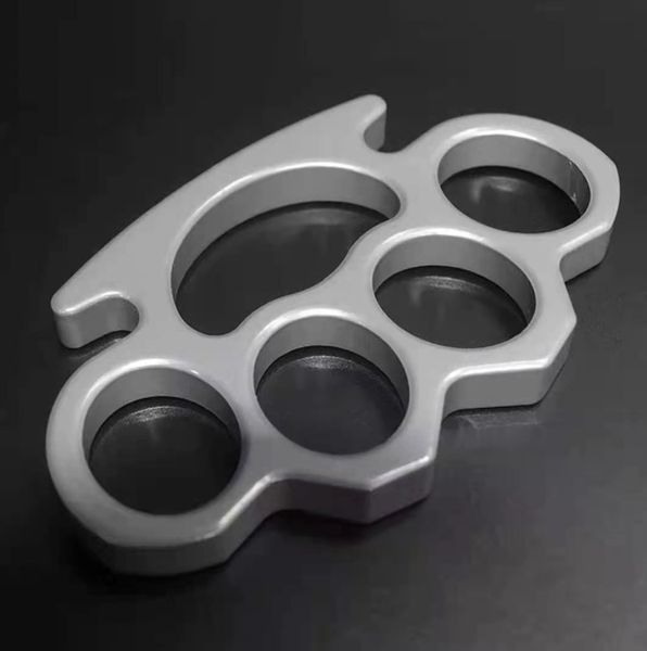 

10pcs silver and black thin steel brass knuckle dusters,self defense personal security women's and men's self-defense pendant fitn