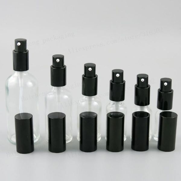 

glass shampoo bottle with aluminium lotion pump travel glass cream cosmetic containers 100ml 50ml 30ml 20ml 15ml 10ml 200pcs