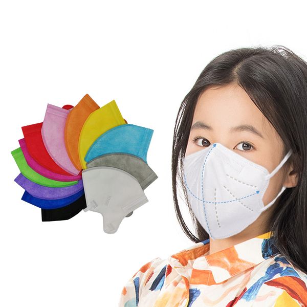 KN95 Детская маска 5 слоев лица маски с индивидуальным пакетом 13 цветов
