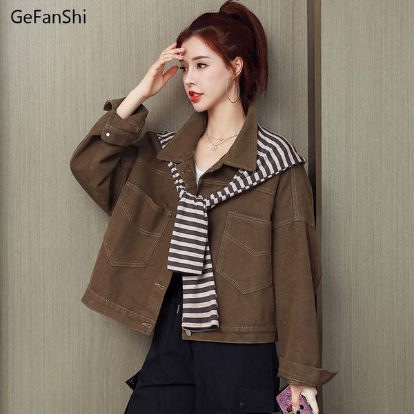 

women's jackets autumn jacket coat fashion striped hooded single breasted long sleeve casual loose elegant ladies cute, Black;brown