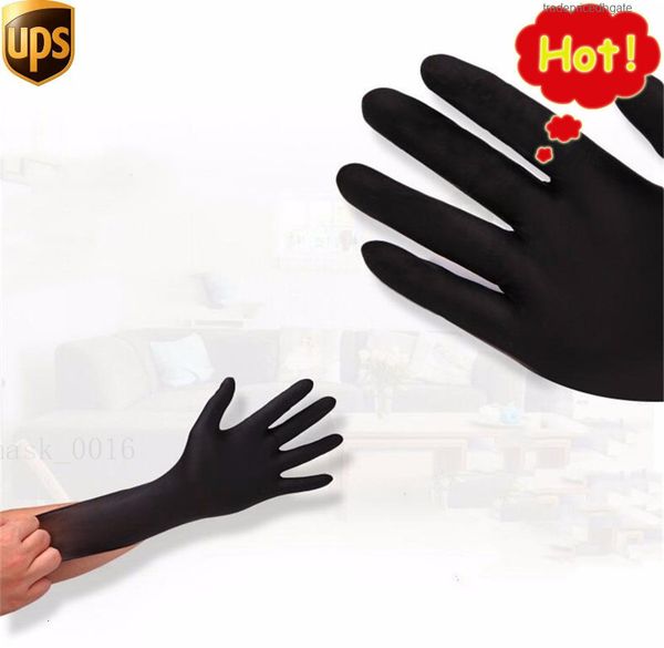 

waterproof 100pcs disposable rubber mechanic household kitchen comfortable clean food cooking nitrile exam gloves #45 vn7s
