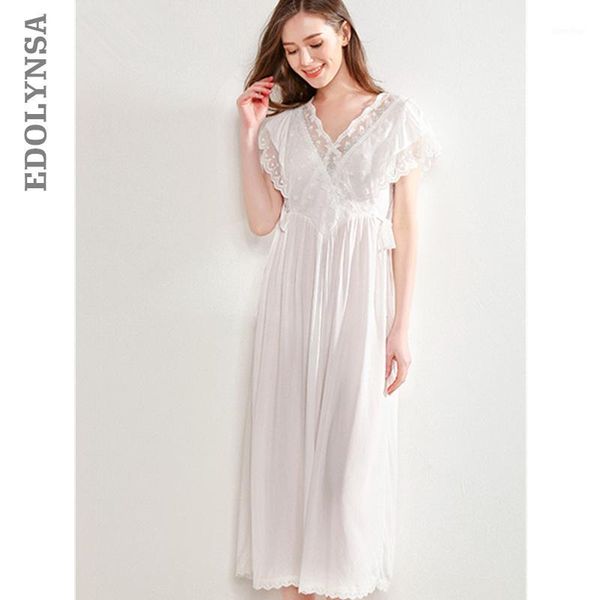 

2020 elegant bowknot summer sleepwear women nightwear v-neck short sleeve home wear night dress robe ladies nightgown t4561, Black;red