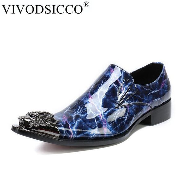 

vivodsicco formal men shoes zapatos hombre heren schoenen dress wedding shoes 2020 patent leather men oxford for, Black