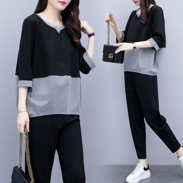 

female casualty two summer korean loose outfits tracksuit appears wm7k, White