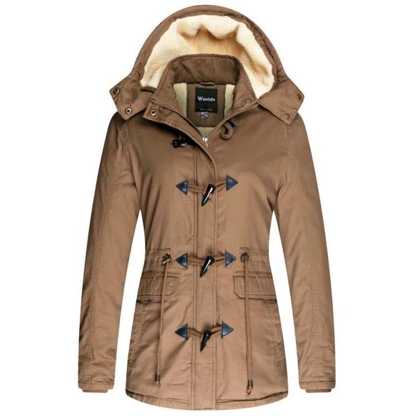 

wantdo removable with winterjas cat parka capuchon women fat donfh, Black;white