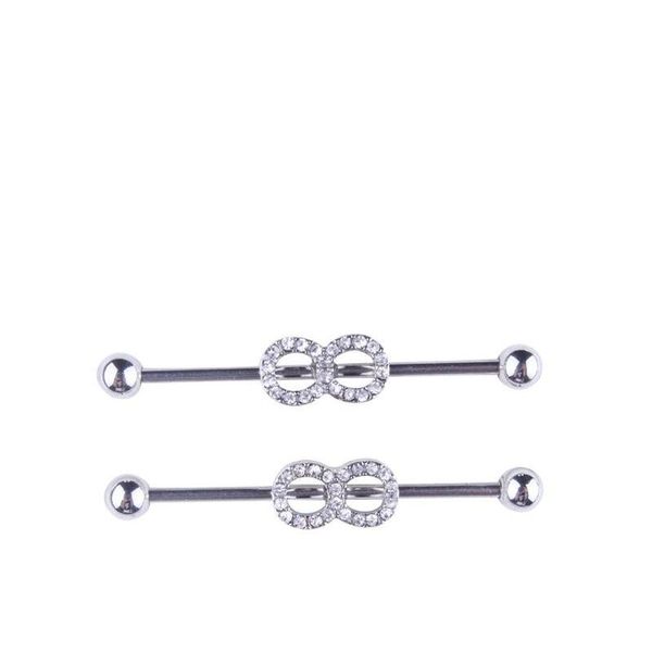 

2017 new stainless steel long industrial barbell bar ear expansions piercing earring str jllvyc yummy_shop, Silver