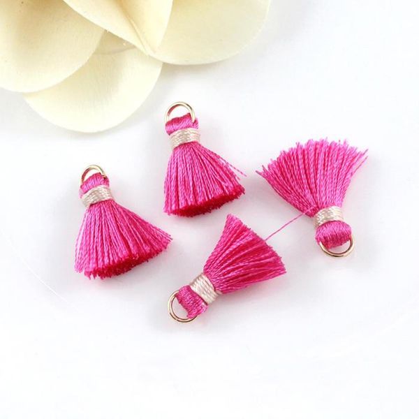 

30pcs 2cm mini silk tassel pendant for jewelry making diy bracelet cellphone pendant finding key bag pendant craft tassels h jlllda
