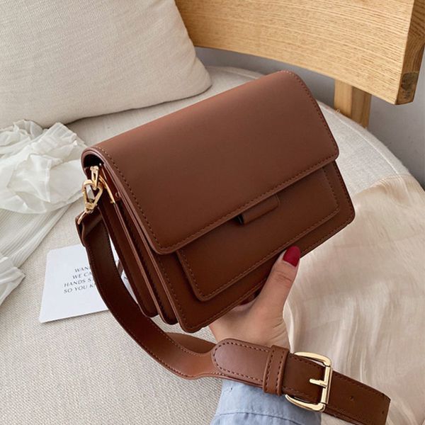 

solid color small pu leather crossbody bags for women 2020 new luxury fashion quality shoulder bag female wild handbags c1223