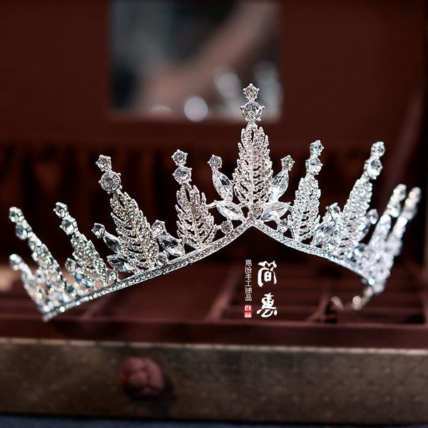 

ndress baroque golden xianmei korean headdress atmosphere super fairy bride wedding crown, Silver