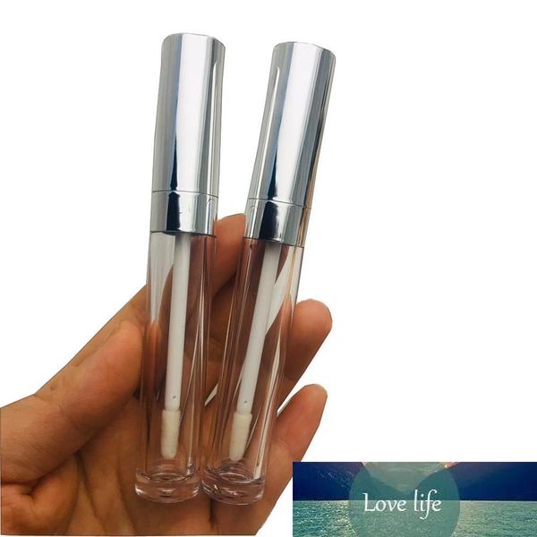 6 ml Lipgloss-Röhre als leere Kunststoff-Lippenbalsam-Röhre, silberfarbener, roségoldener Verschluss, kosmetischer Verpackungsbehälter
