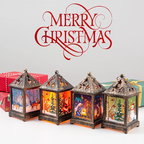 

for santa 2020 home snowman new decorations claus night retro lantern christmas decoration deskdecor light