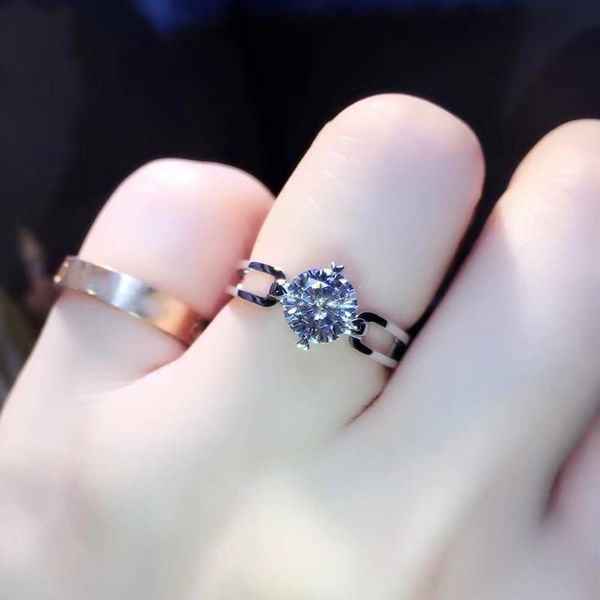 

female fine jewelry with dazzling round cubic zirconia hollow fashion ring for wedding engagement luxury accessories pair ring, Slivery;golden