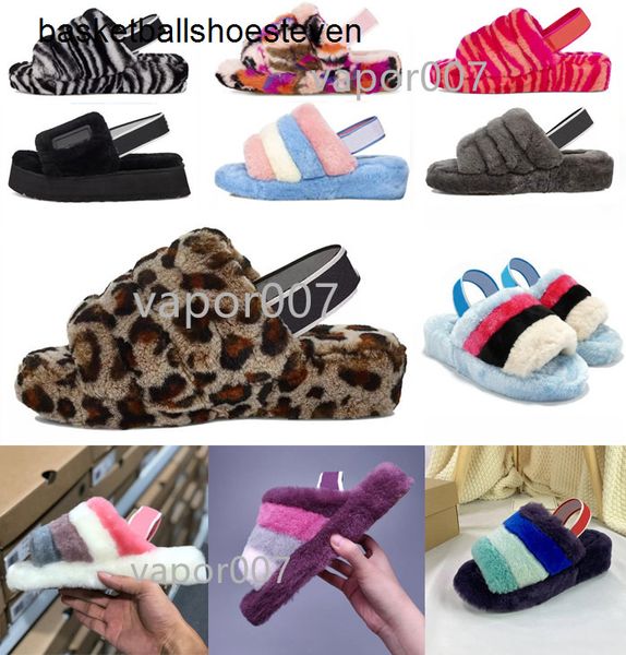 

2021 new furry slippers australia infants fluff yeah slide women casual shoes womens luxury sandals fur slides slippers size 36-44