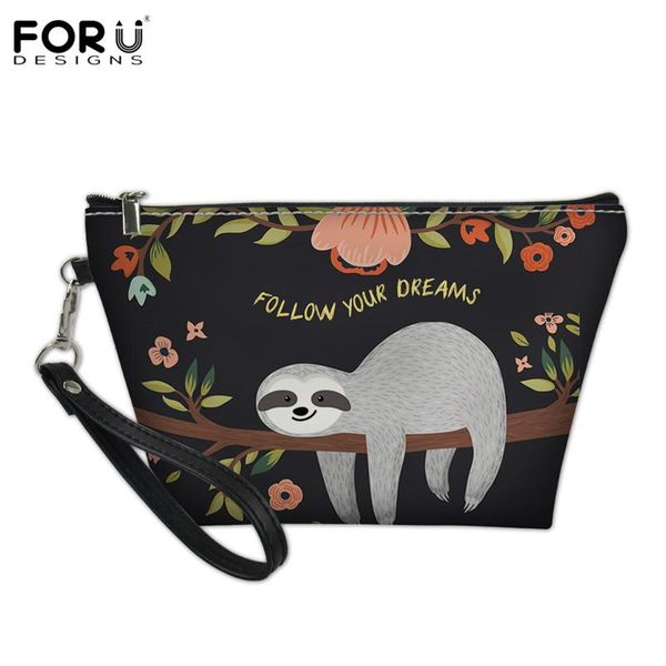 

forudesigns 3d sloth ladies make up bag travel large capacity cosmetic case female handbag storage organizer pouch feminina
