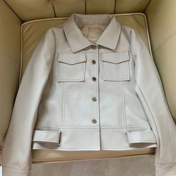 

2021 new women autumn of the lady black biker plutonium leather jacket outerwear jackets iizv