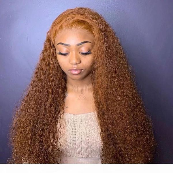 

deep part lace front orange colored human hair wigs for women curly remy preplucked knots, Black;brown