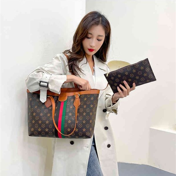 

designer sale wanghong large capacity women's bag 2022 new korean versatile handbag leisure foreign style printed tot steamed stuffed b