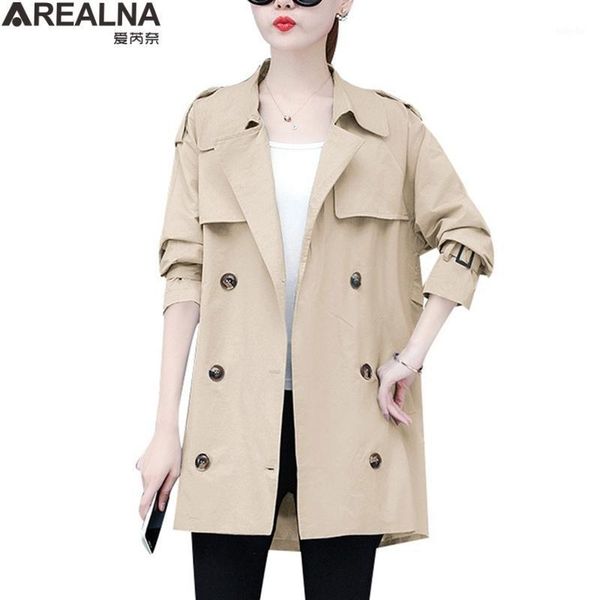 

2020 autumn women fashion double breasted mid-long trench coat women cloak ropa mujer windbreaker manteau femme hiver overcoat1, Tan;black
