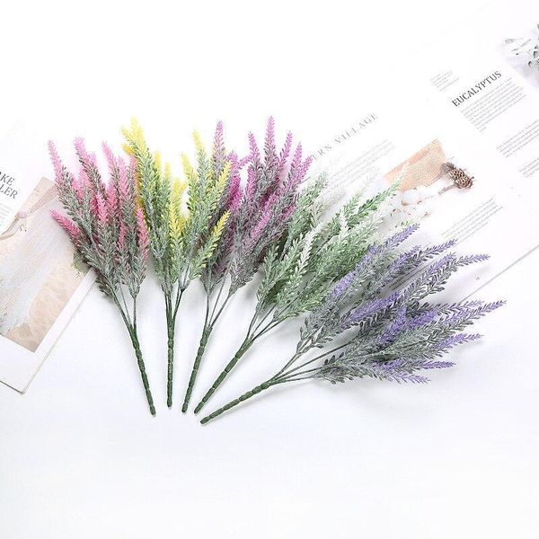 

decorative flowers & wreaths 25 heads wedding party artificial lavender flower romantic provence decoration flocking bouquet fake plants hom